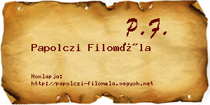 Papolczi Filoméla névjegykártya